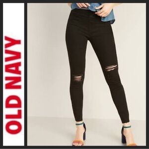 NWT Old Navy Black Destructed Raw Edge Jeggings